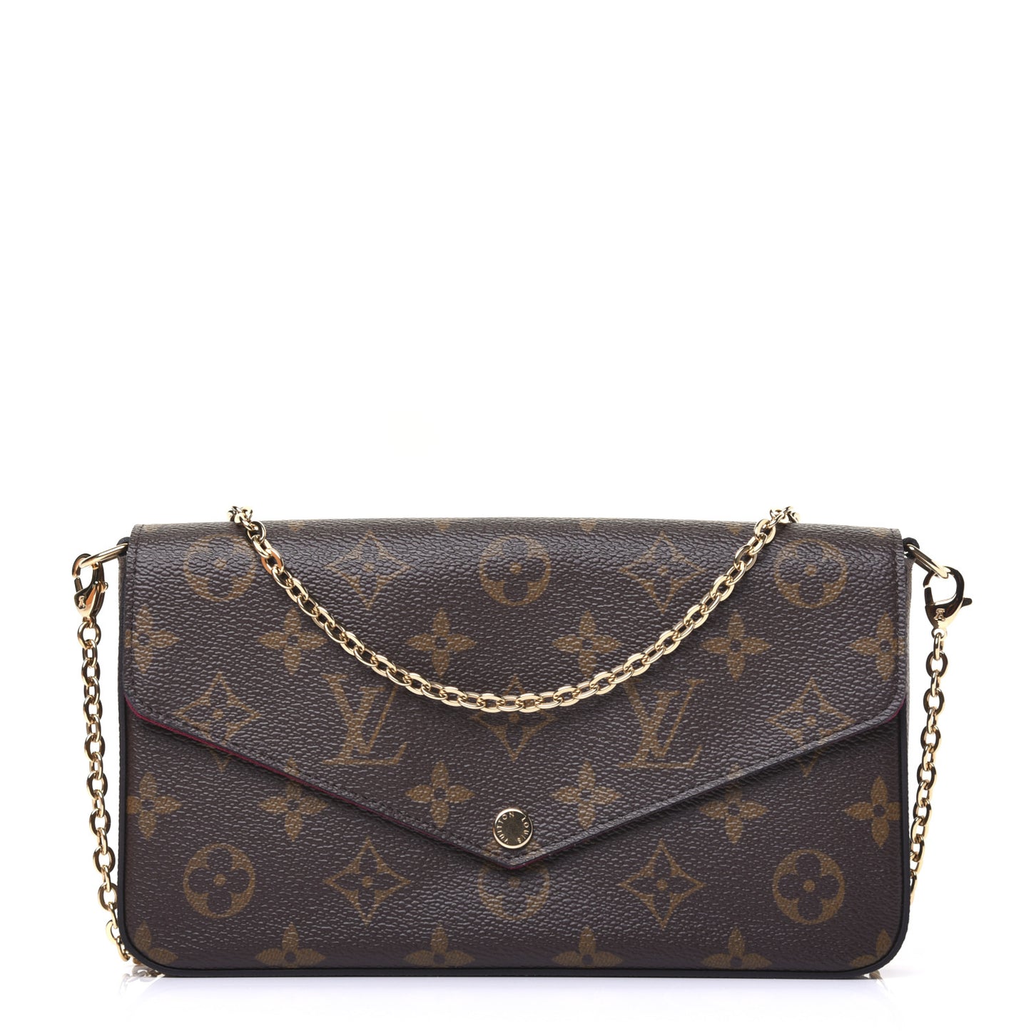Monogram Pochette Felicie Chain Wallet Fuchsia