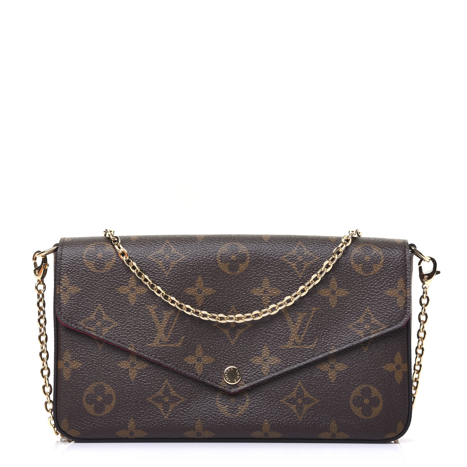 Louis Vuitton Monogram Pochette Felicie Chain Wallet Fuchsia 1 of 15