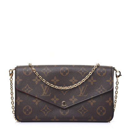 Louis Vuitton Monogram Pochette Felicie Chain Wallet Fuchsia 1 of 15