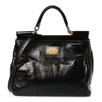 Dolce & Gabbana Patent Miss Sicily Tote Black 1 of 8