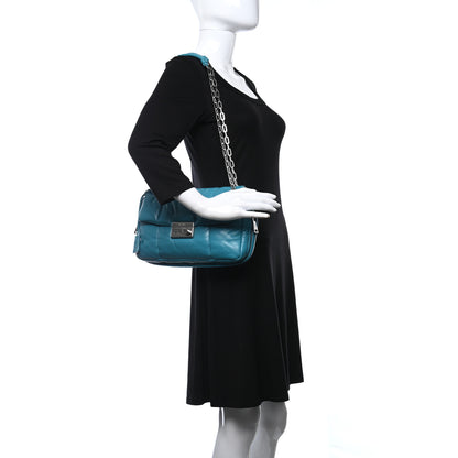 Prada Nappa Bomber Sound Chain Flap Shoulder Bag Turchese 2 of 10