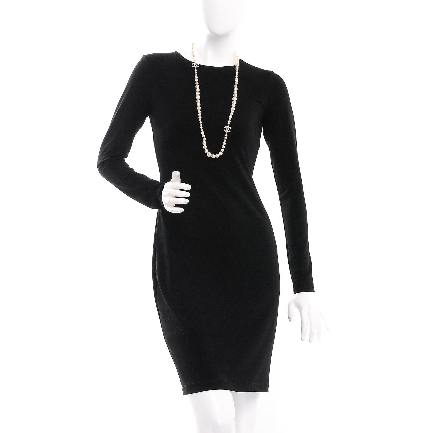Chanel Classic CC Graduated Pearl Necklace Silver 2 of 6