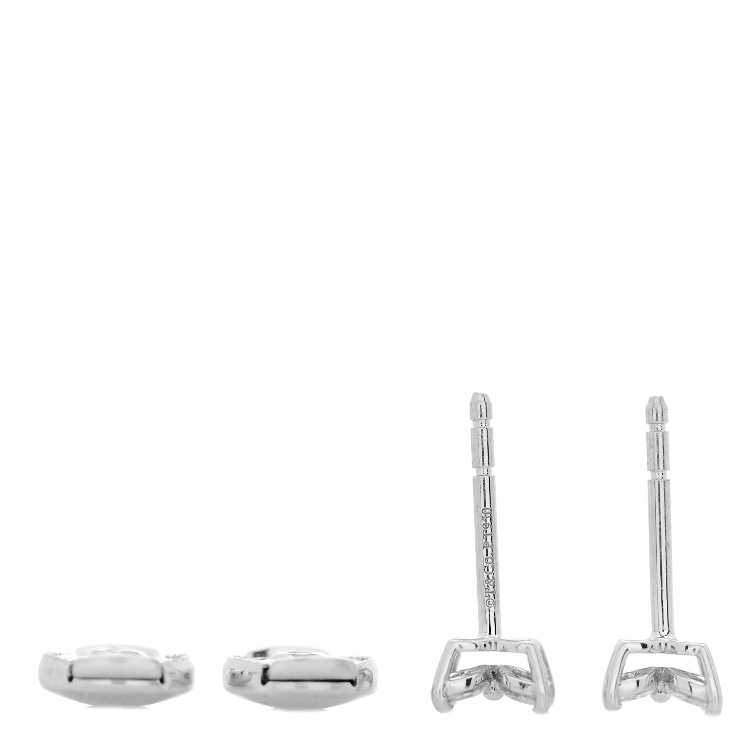 Tiffany Platinum Diamond .19ct Mini Victoria Earrings 3 of 4