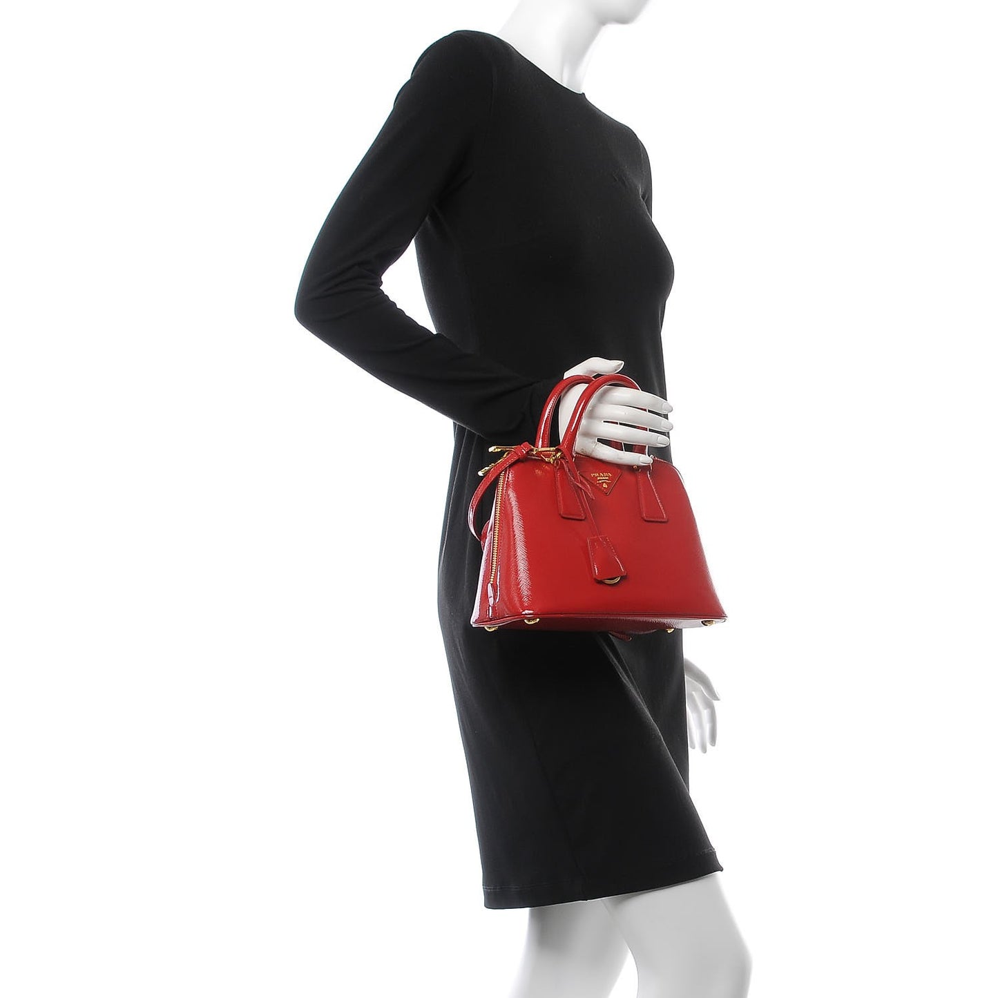 Saffiano Vernice Mini Promenade Tote Rosso