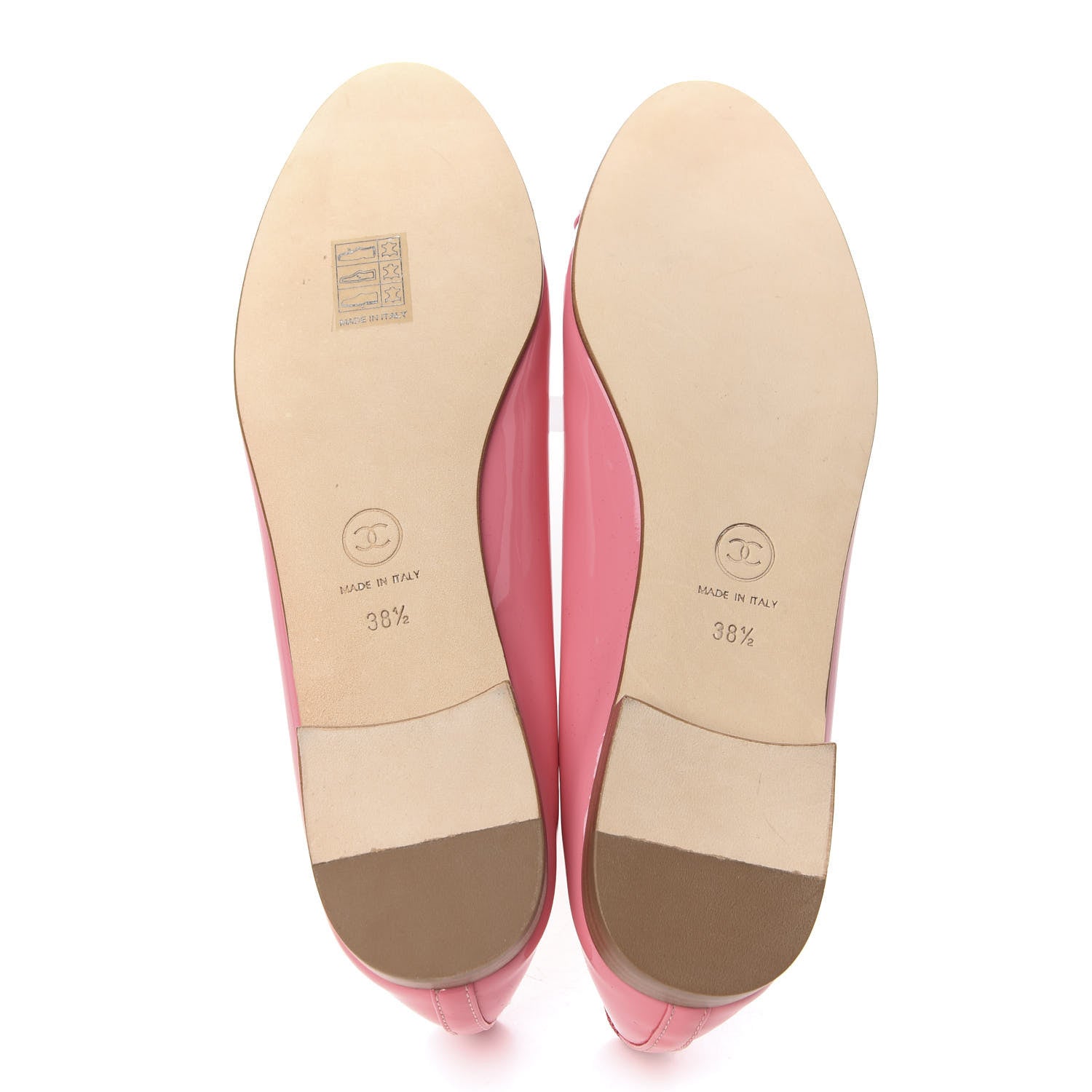Chanel Patent CC Cap Toe Ballerina Flats 38.5 Light Pink 5 of 8