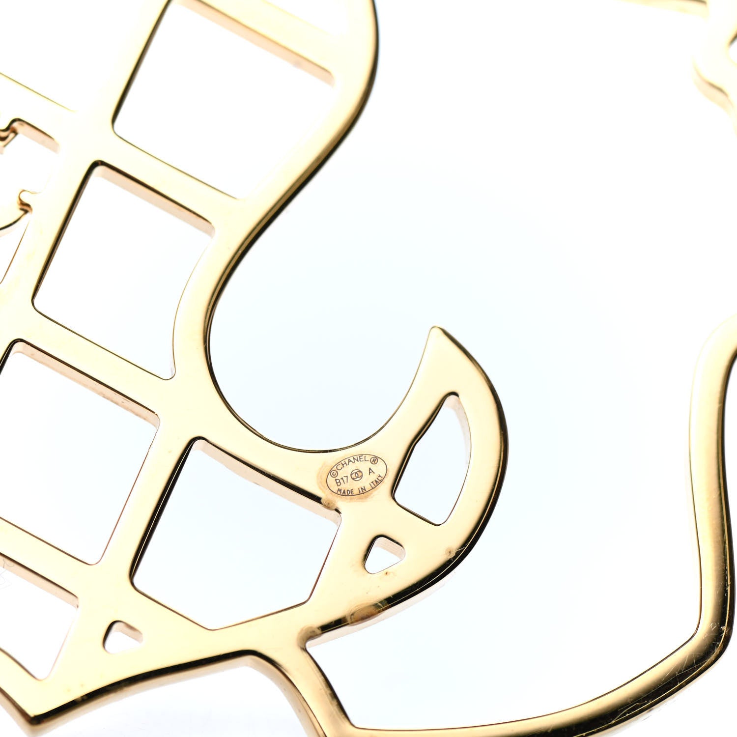 Chanel Crystal Mademoiselle Brooch Black Gold 4 of 5