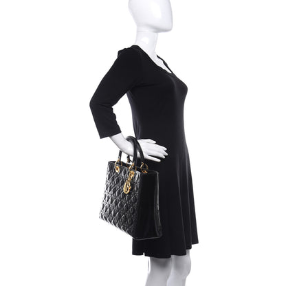 Christian Dior Patent Cannage Large Lady Dior Black 2 of 11
