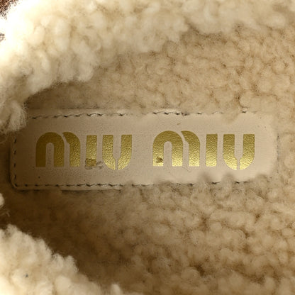 Miu Miu Suede Shearling Ruches Loafers 37 Dark Brown 7 of 9