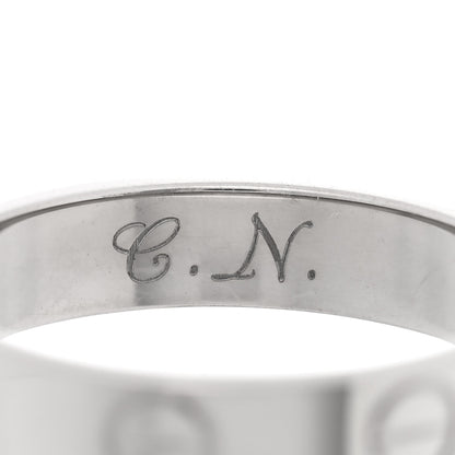 Cartier 18K White Gold 3.5mm LOVE Wedding Band Ring 48 4.5 4 of 5