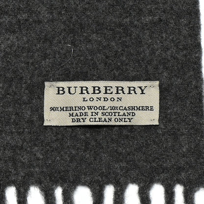 Burberry Merino Wool Cashmere Fringe Scarf Grey Black Multicolor 3 of 3