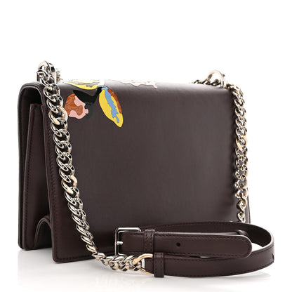 Christian Dior Calfskin Lambskin Paradise Medium Diorama Flap Bag Burgundy Multicolor 3 of 16