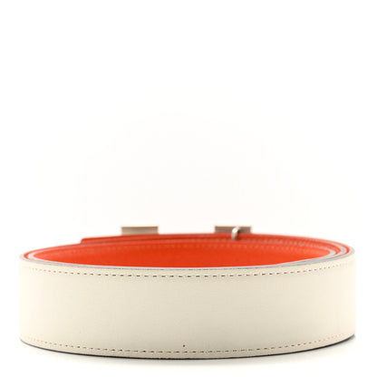Hermes Epsom Swift 32mm Striee H Belt 90 36 White Orange 2 of 6