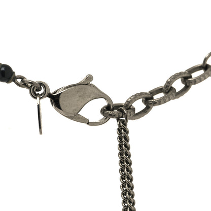 Chanel Beaded CC Short Necklace Ruthenium Black 4 of 5