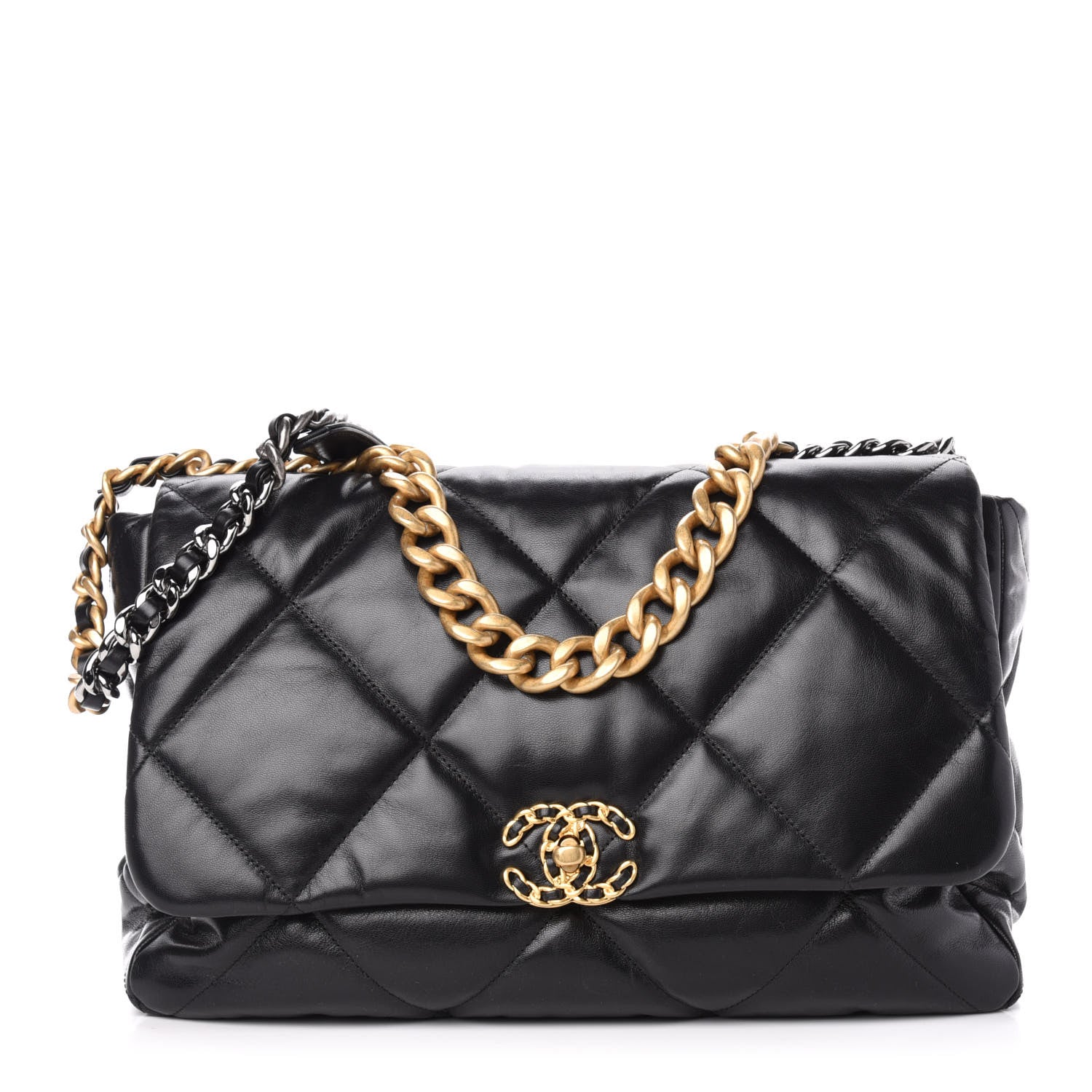 Chanel Goatskin Quilted Maxi 19 Flap Black 1 of 10