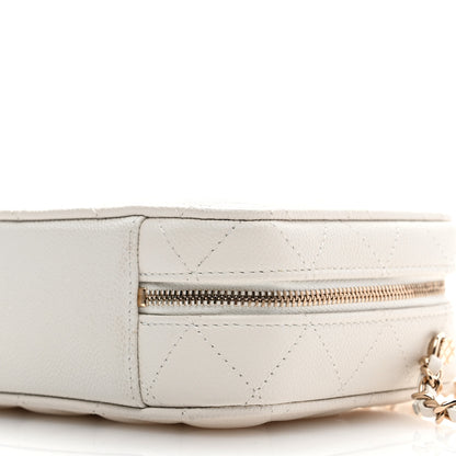 Chanel Caviar Quilted Top Handle Vanity Case White 10 of 10