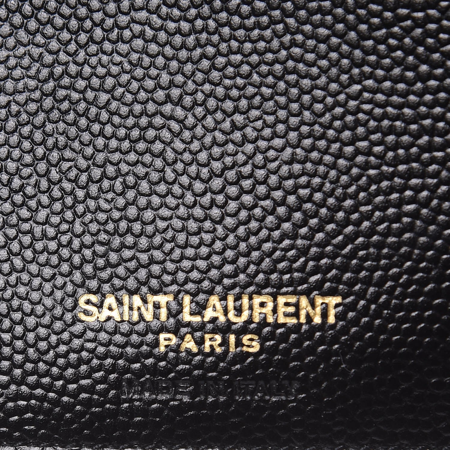 Saint Laurent Grain De Poudre Matelasse Chevron Monogram Compact Tri Fold Wallet Black 6 of 8
