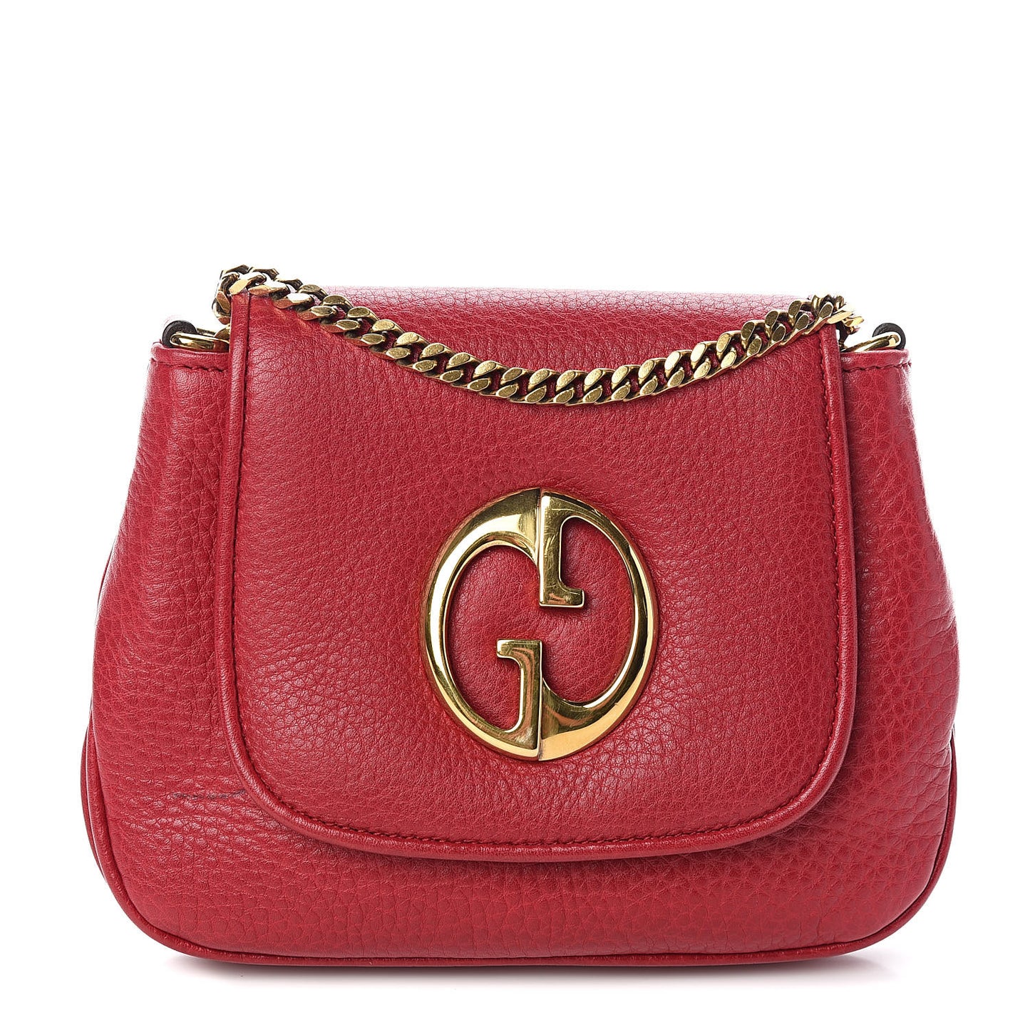 Pebbled Calfskin Small 1973 Chain Shoulder Bag Red