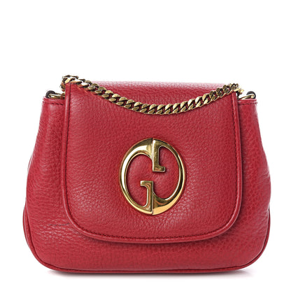 Gucci Pebbled Calfskin Small 1973 Chain Shoulder Bag Red 1 of 11