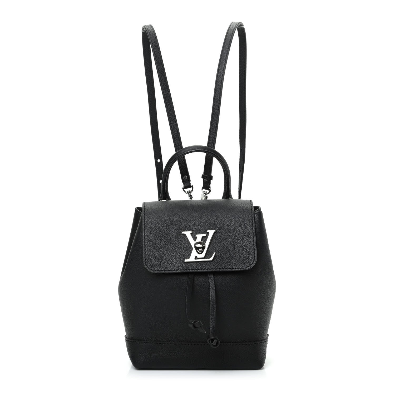 Louis Vuitton Calfskin Lockme Mini Backpack Black 1 of 8