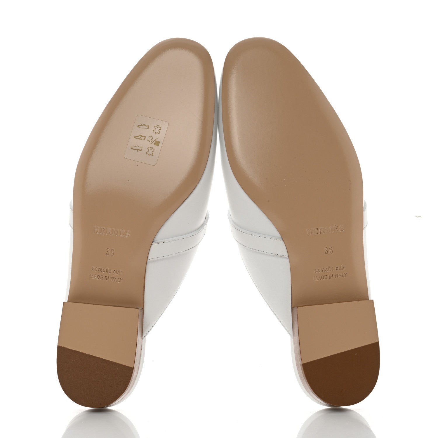 Hermes Calfskin Oz Mules 36 White 5 of 8