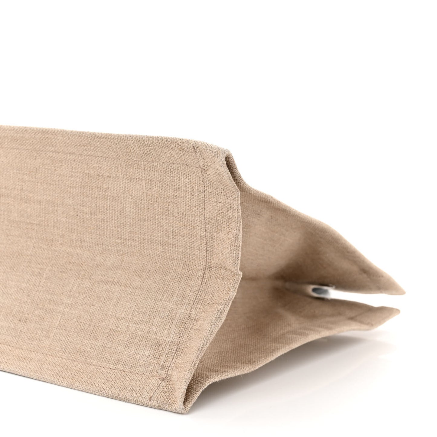SAINT LAURENT Linen Calfskin Small Rive Gauche Tote Greggio Natural