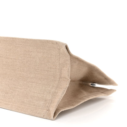 Saint Laurent SAINT LAURENT Linen Calfskin Small Rive Gauche Tote Greggio Natural 10 of 13
