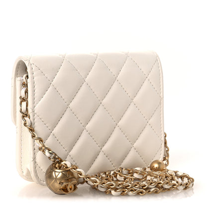 Chanel Lambskin Quilted Pearl Crush Clutch With Chain White 3 of 14
