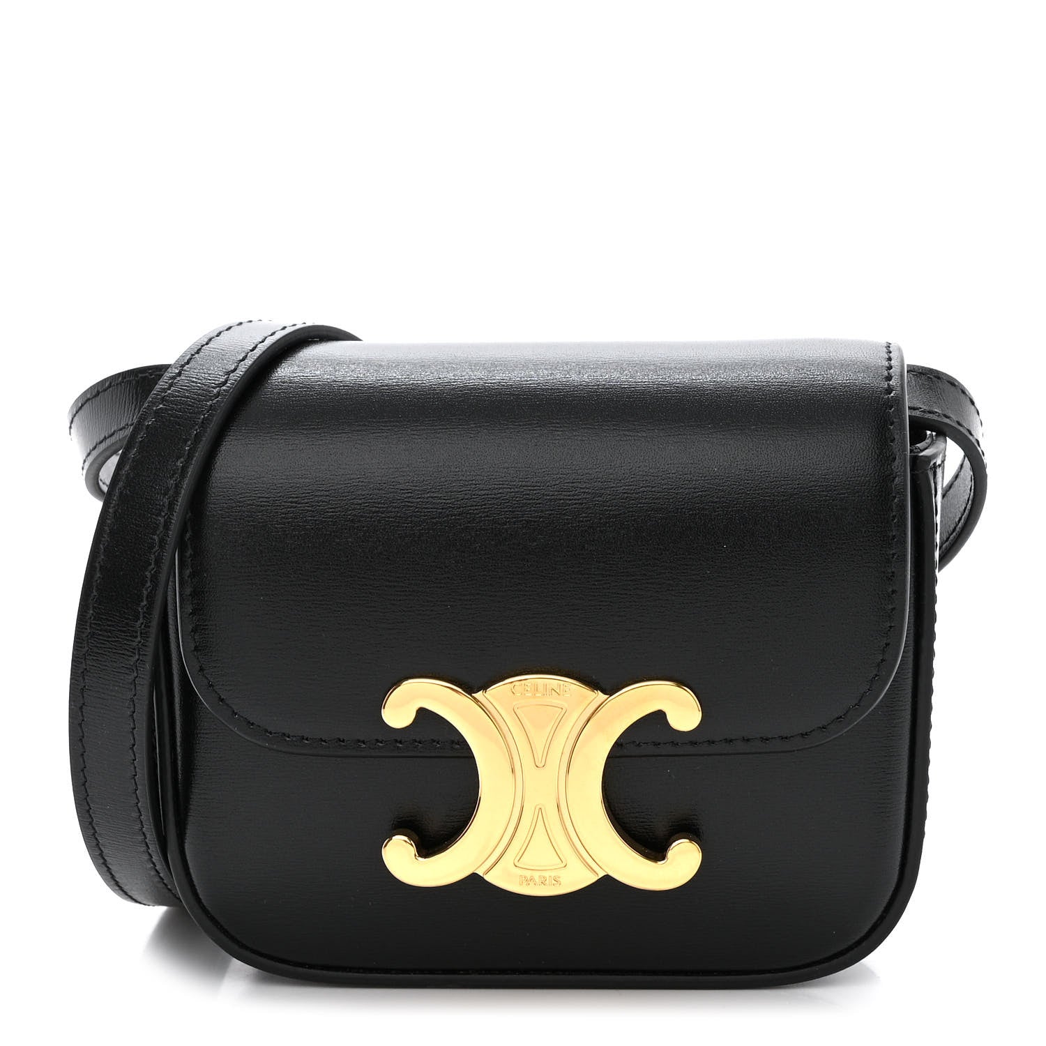Celine Shiny Calfskin Mini Claude Black 1 of 11
