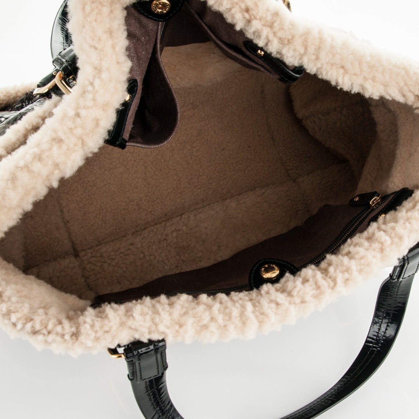 Patent Monogram Shearling Sac Thunder