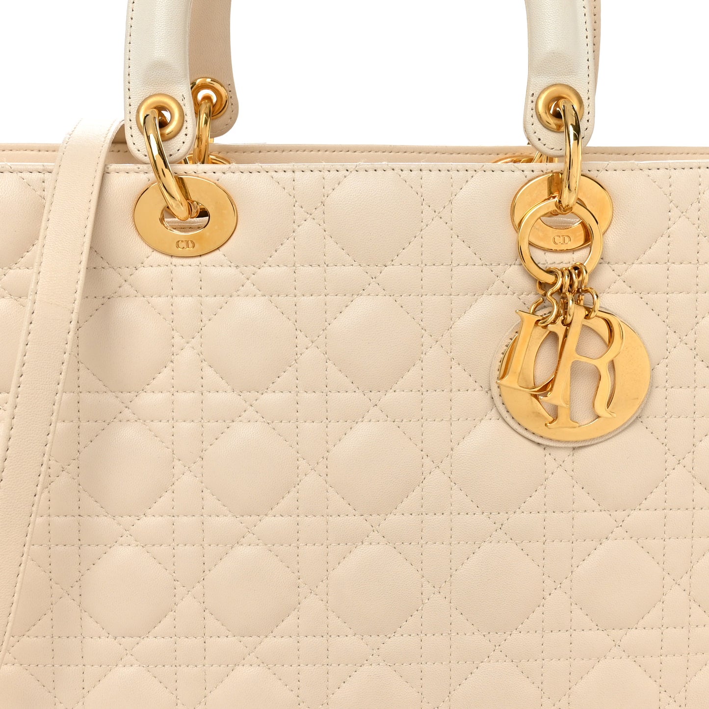 Lambskin Cannage Large Lady Dior White
