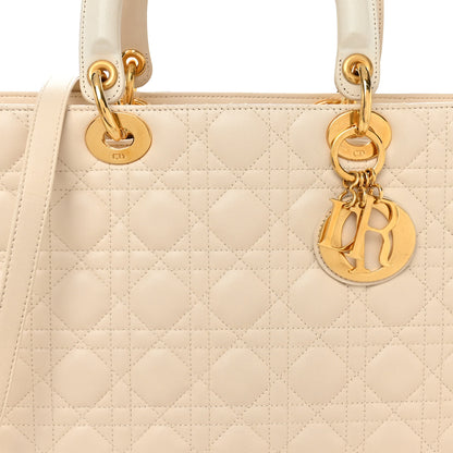 Christian Dior Lambskin Cannage Large Lady Dior White 8 of 11