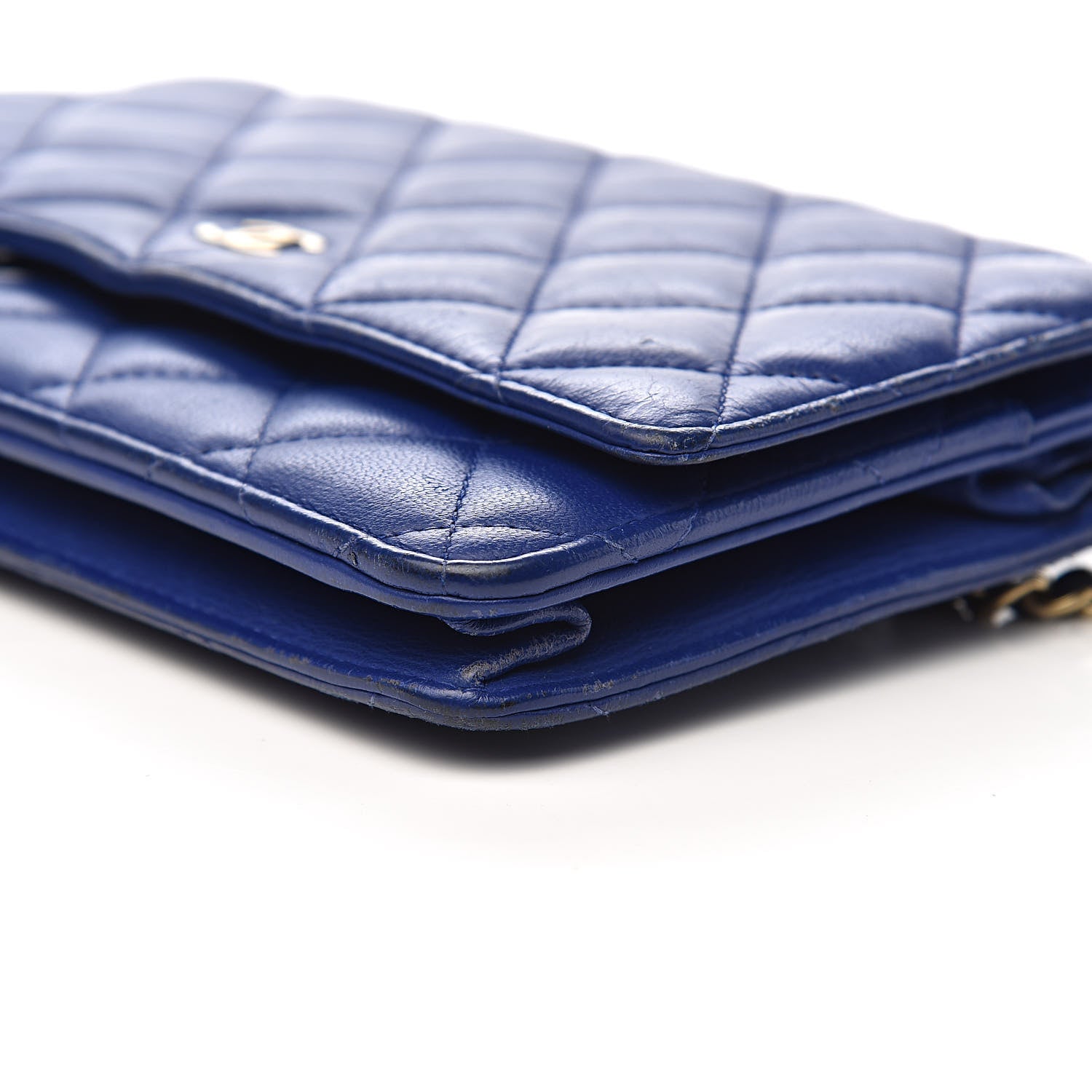 Chanel Lambskin Quilted Wallet On Chain WOC Dark Blue 16 of 18