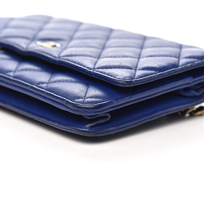 Chanel Lambskin Quilted Wallet On Chain WOC Dark Blue 16 of 18