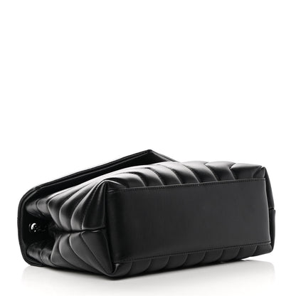 Saint Laurent Calfskin Y Quilted Monogram Monochrome Small Loulou Chain Satchel Black 3 of 12