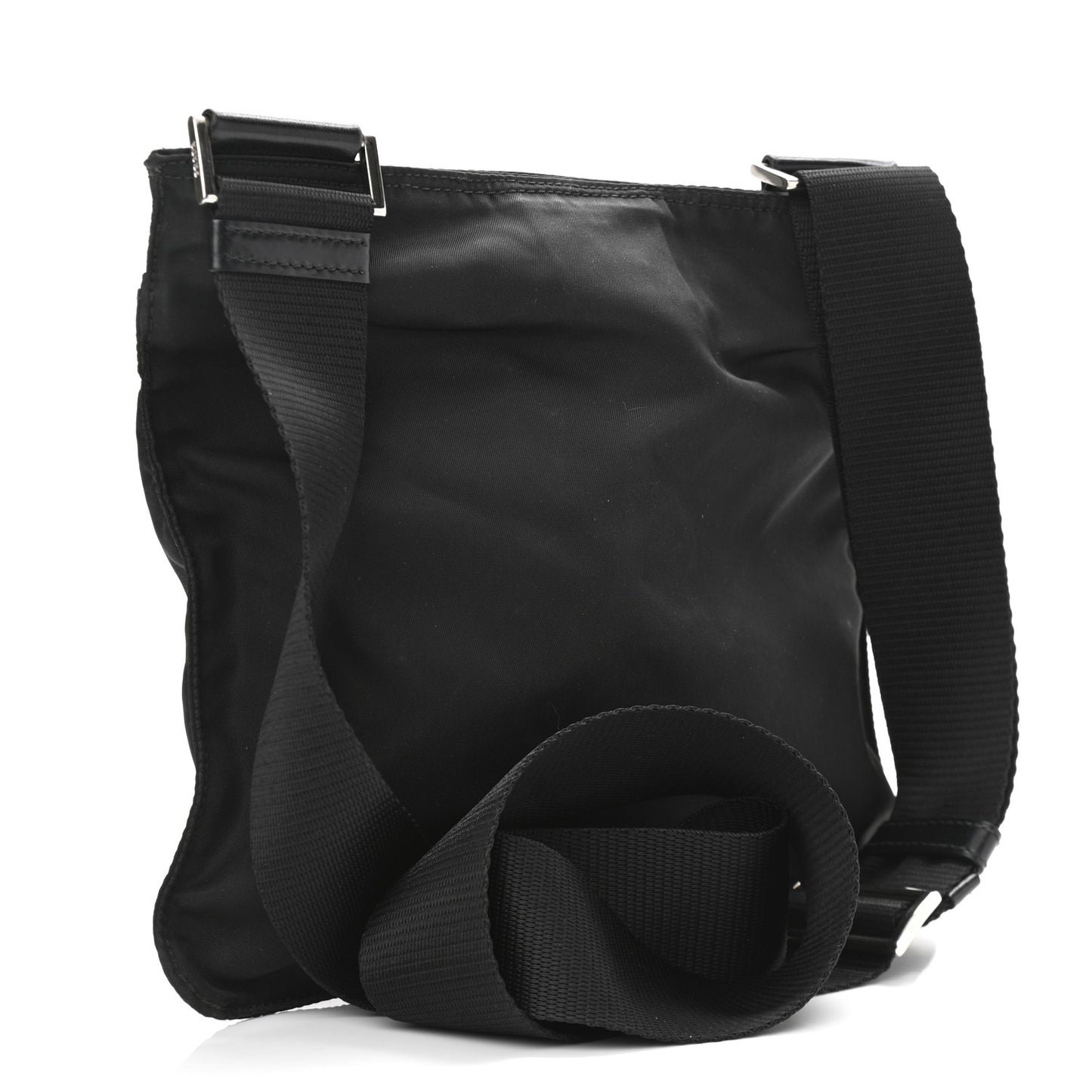 Nylon Vela Small Flat Messenger Bag Black