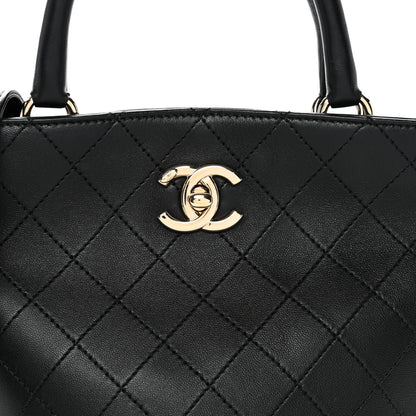 Chanel Lambskin Stitched Small Shopping Tote Black 8 of 10