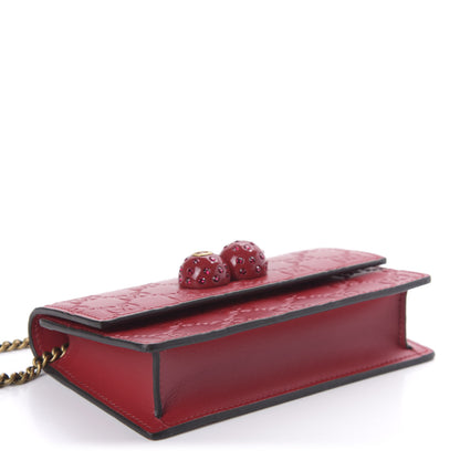 Gucci Guccissima Mini Cherry Chain Bag Hibiscus Red 4 of 9