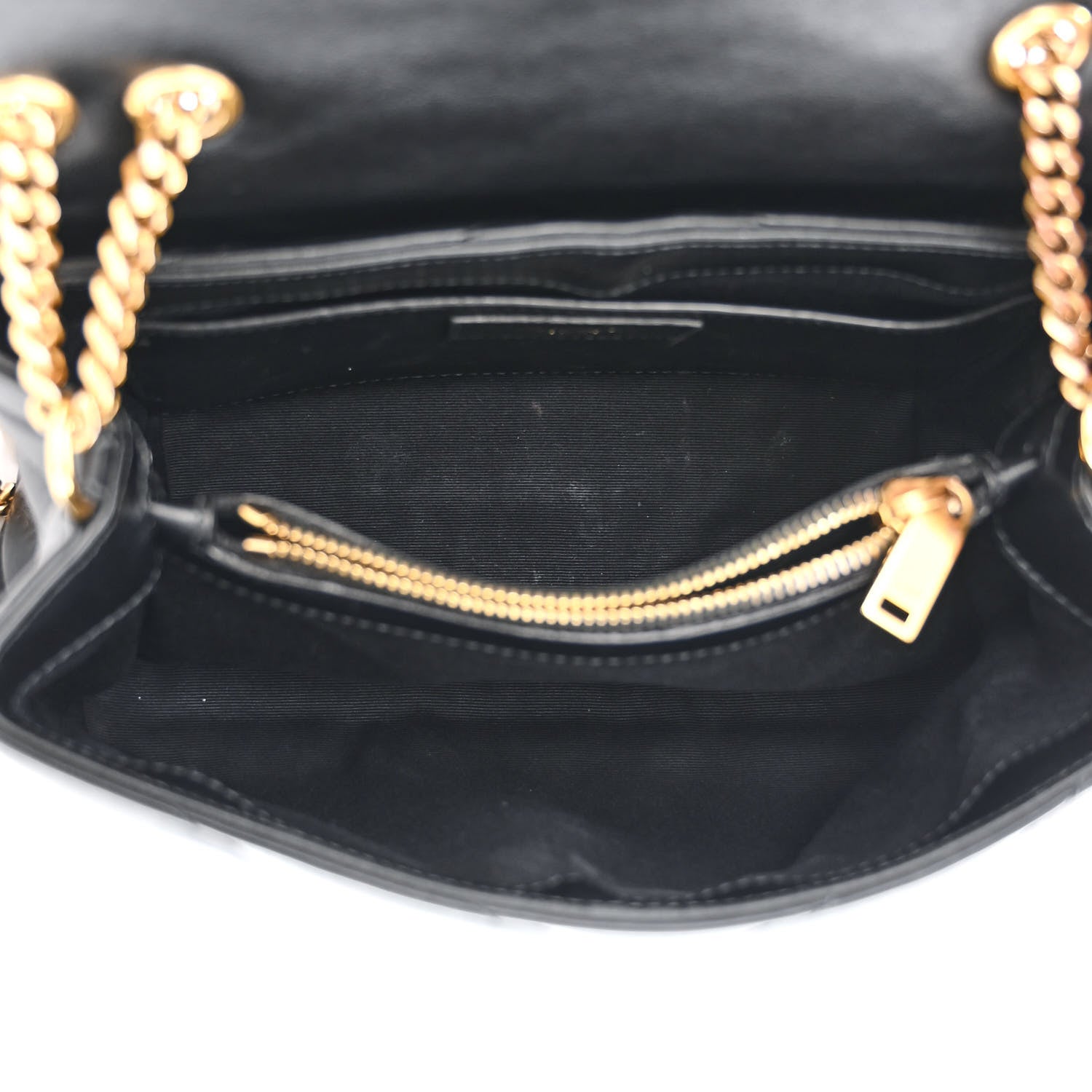Saint Laurent Calfskin Y Quilted Monogram Small Loulou Chain Satchel Black 5 of 11