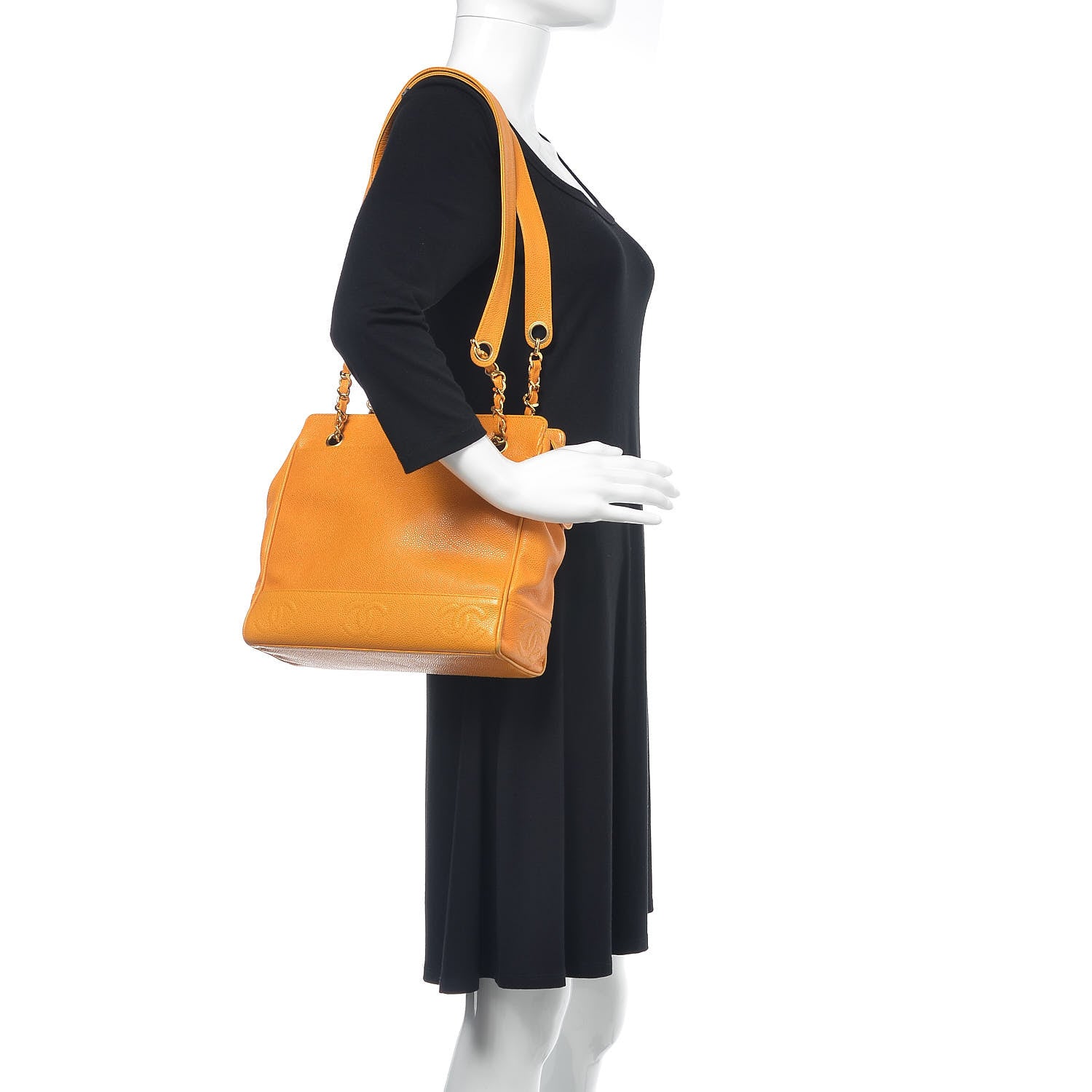 Chanel Caviar CC Shoulder Bag Yellow 2 of 18