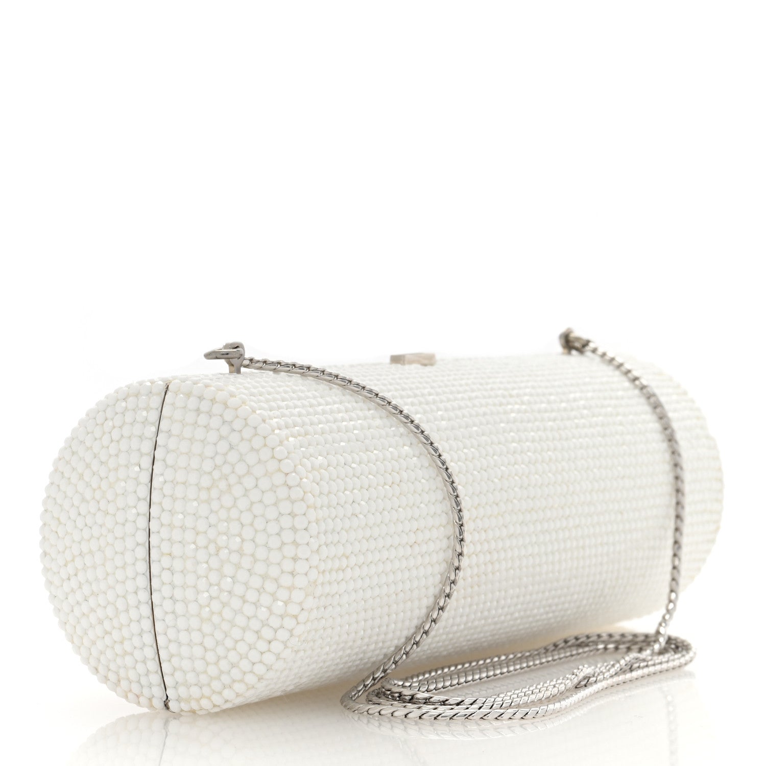 Judith Leiber Crystal Minaudiere Clutch White 3 of 9