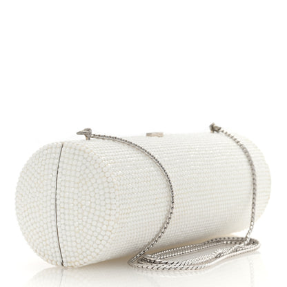 Judith Leiber Crystal Minaudiere Clutch White 3 of 9