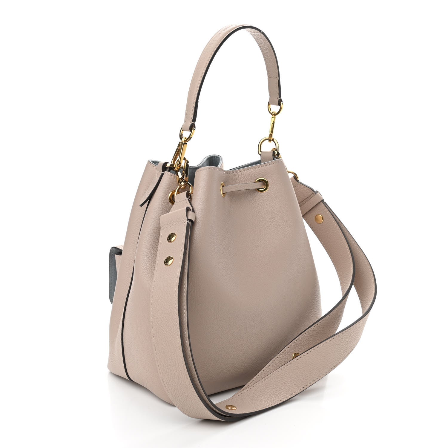 Louis Vuitton Grained Calfskin Lockme Bucket Greige 3 of 9