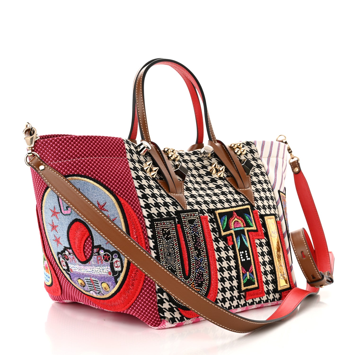 Christian Louboutin Canvas Embroidered Calfskin Caracaba Tote Multicolor 3 of 11