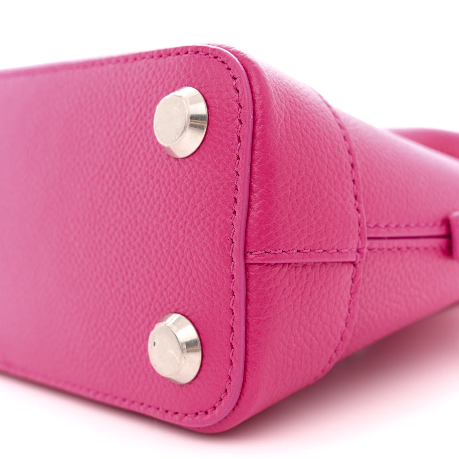 Balenciaga Signature Grained Calfskin Logo XXS Ville Top Handle Bag Fuchsia White 9 of 10