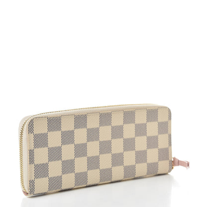 Louis Vuitton Damier Azur Clemence Wallet Rose Ballerine 3 of 7