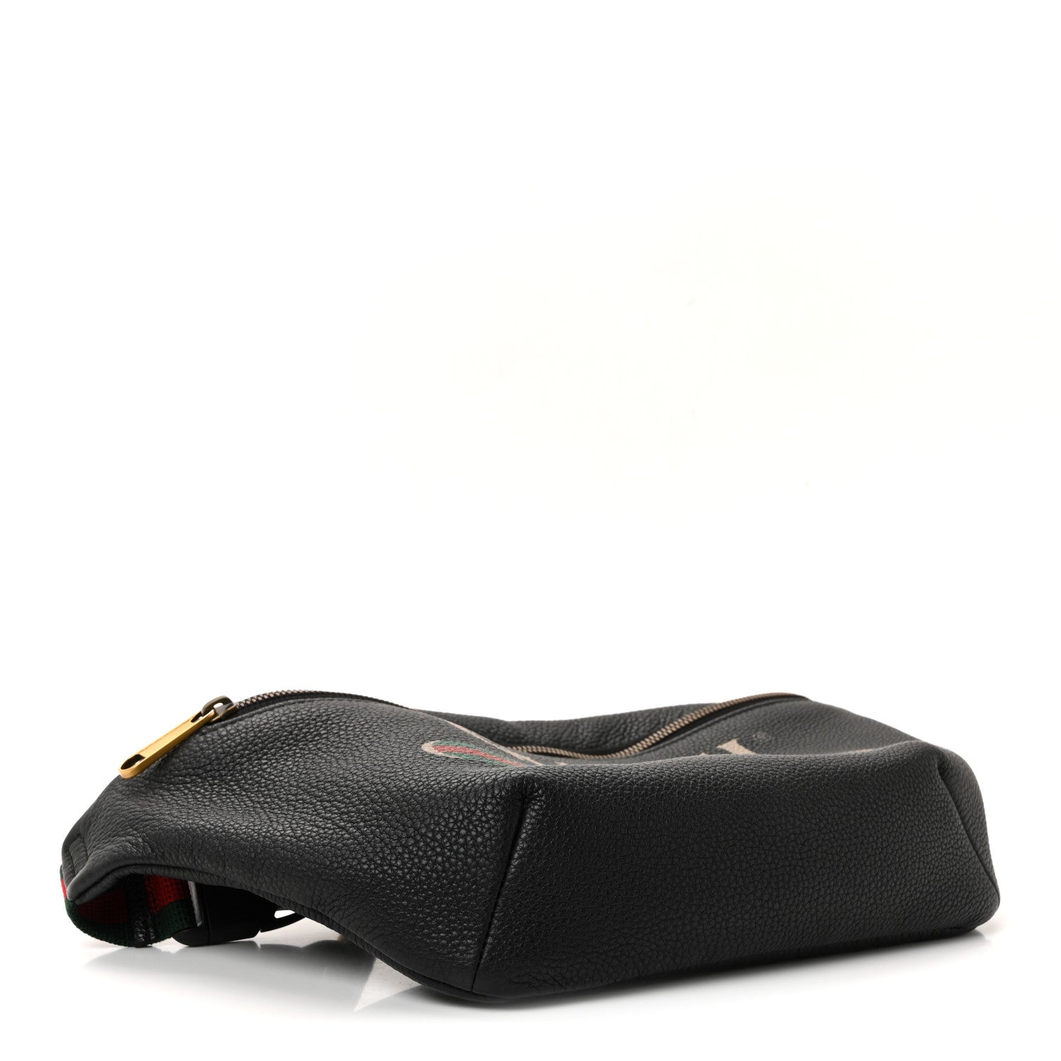 Gucci Grained Calfskin Logo Belt Bag Black 4 of 10