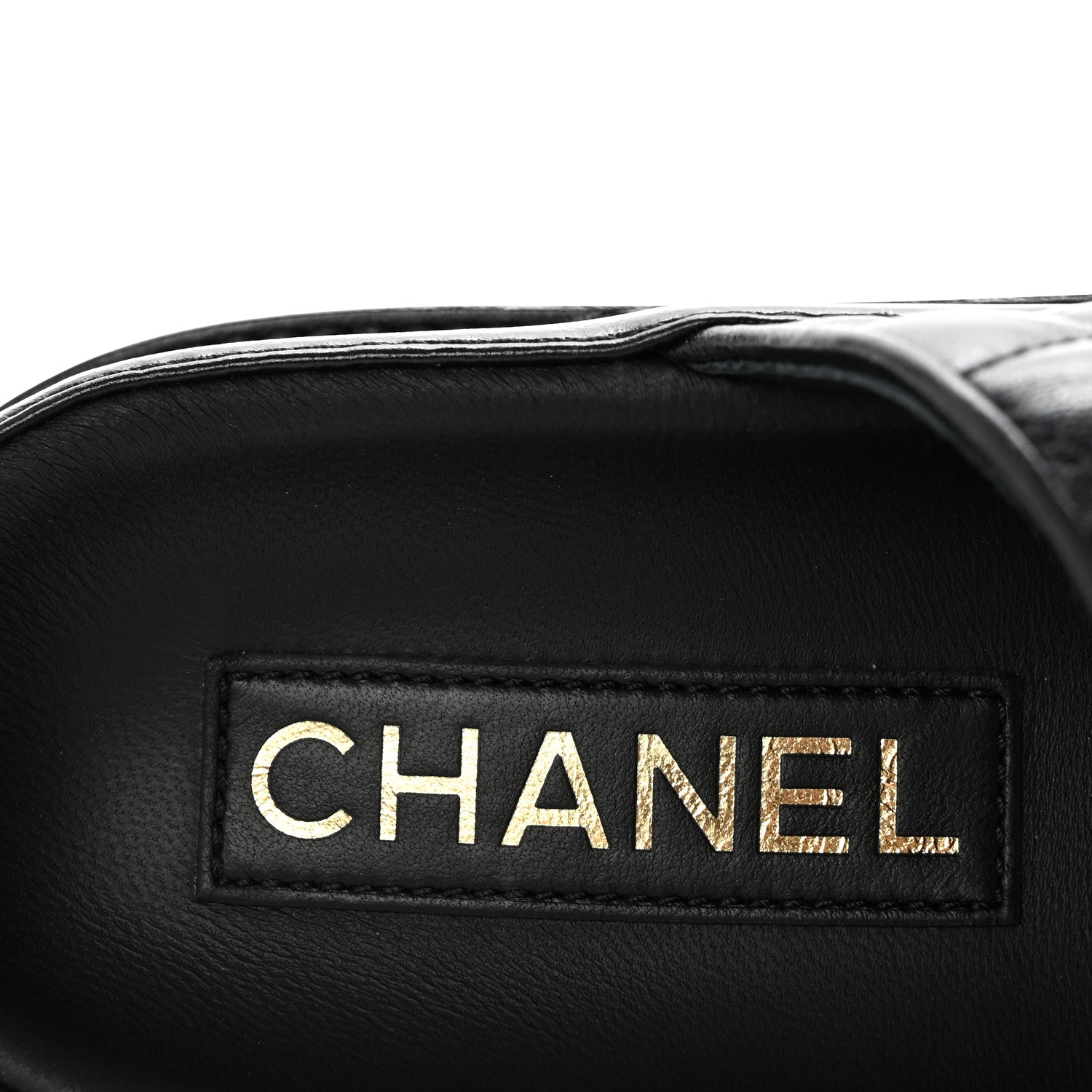 Chanel Lambskin Quilted Velcro Dad Chain CC Slide Sandals 37 Black 8 of 9