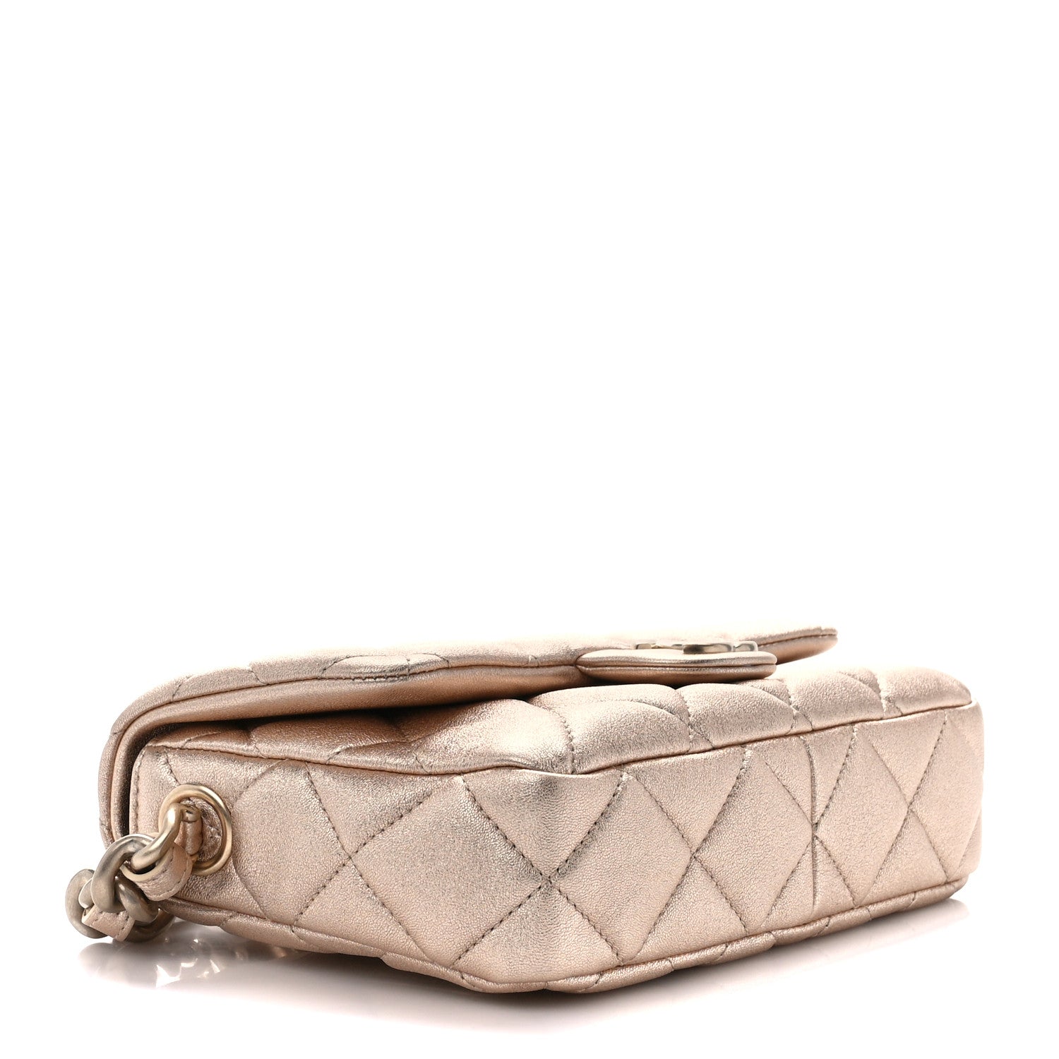 Chanel Metallic Lambskin Lacquered Quilted Small Flap Gold 4 of 12