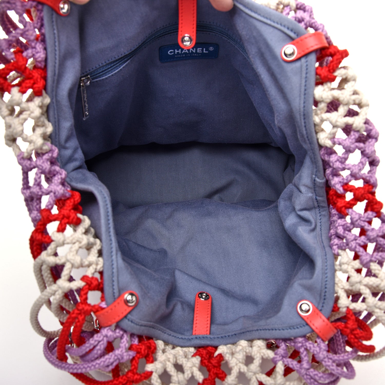 Chanel Lambskin Mixed Fibers Large Shopping Bag Red Purple White 5 of 13