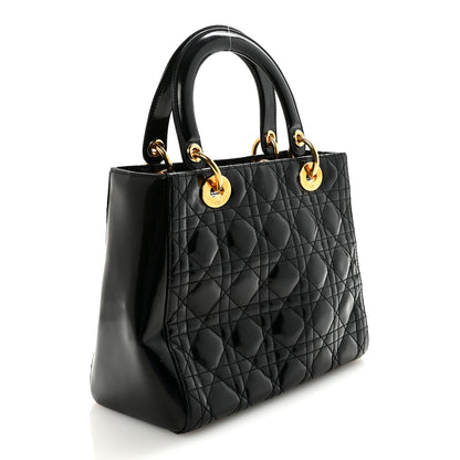 Christian Dior Patent Cannage Medium Lady Dior Black 3 of 10